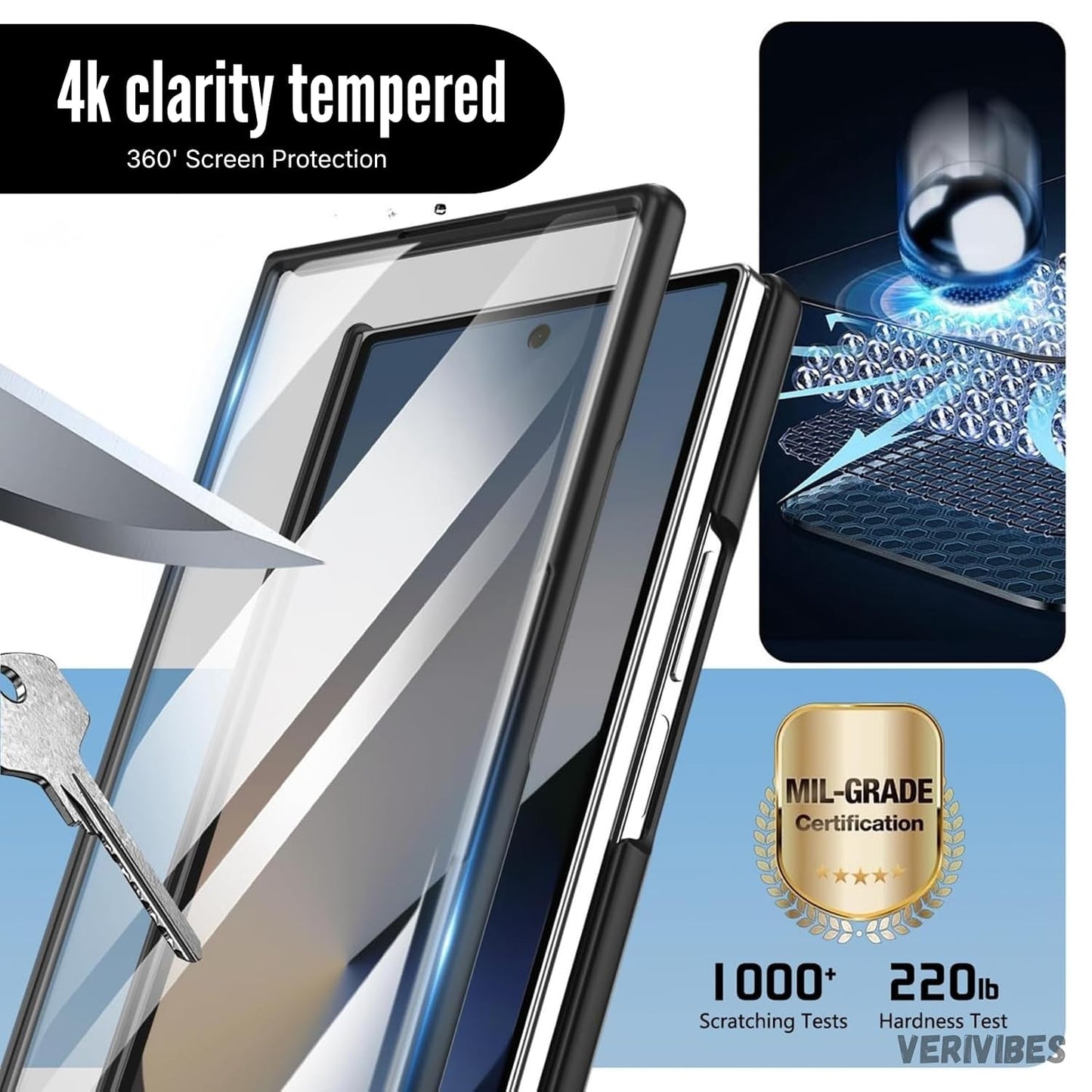 Samsung Z Fold8 Ultra Skin Feel S-Pen Case with Metal Kickstand & Hinge Protection- Gray