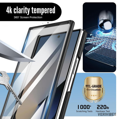 Samsung Z Fold8 Ultra Skin Feel S-Pen Case with Metal Kickstand & Hinge Protection- Gray
