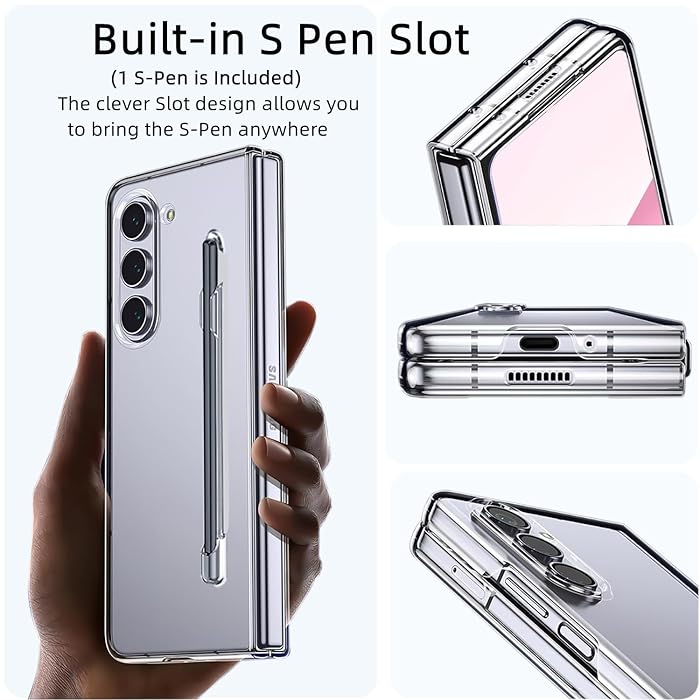 Samsung Galaxy Z Fold7 Cristal Clear Transparent Case with S Pen - Clear