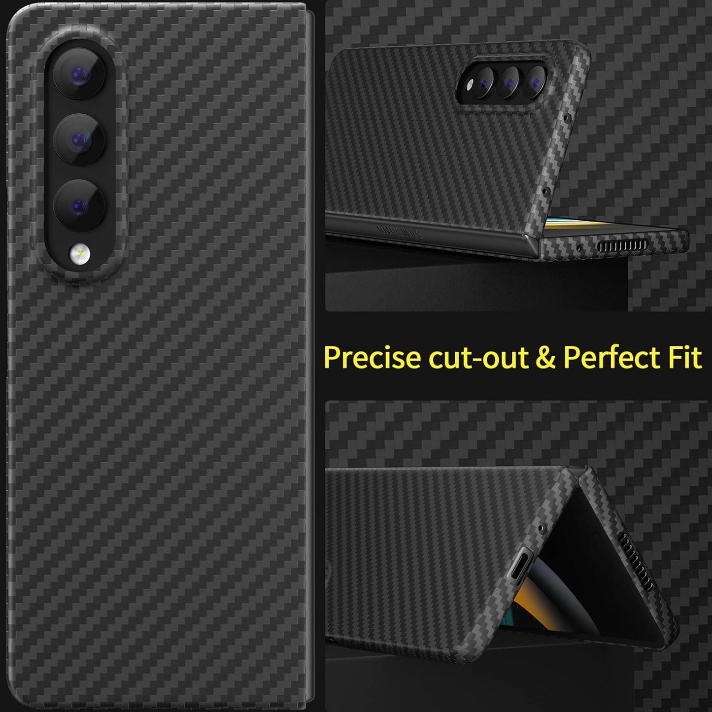 Samsung Galaxy Z Fold4 Carbon Fiber Aramid with Drop Protection - Blue