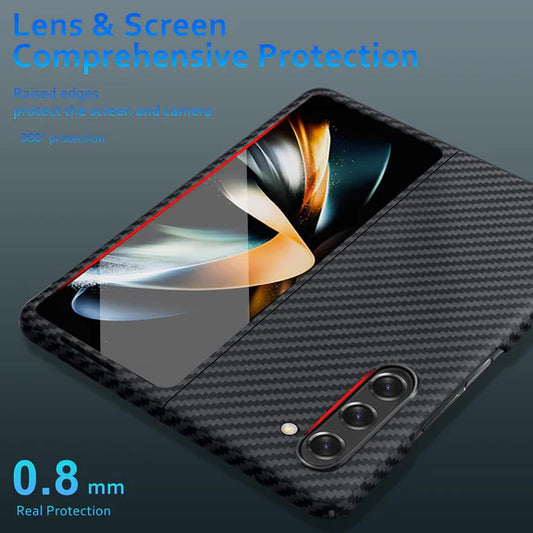 Samsung Galaxy Z Fold 5 Carbon Fiber Aramid Shockproof Case - Purple