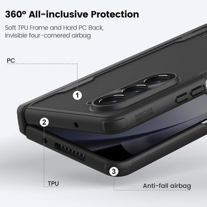 Samsung Galaxy Z Fold5 Nillkin Super Frosted Shield Fold Bracket Version Matte Case - Black
