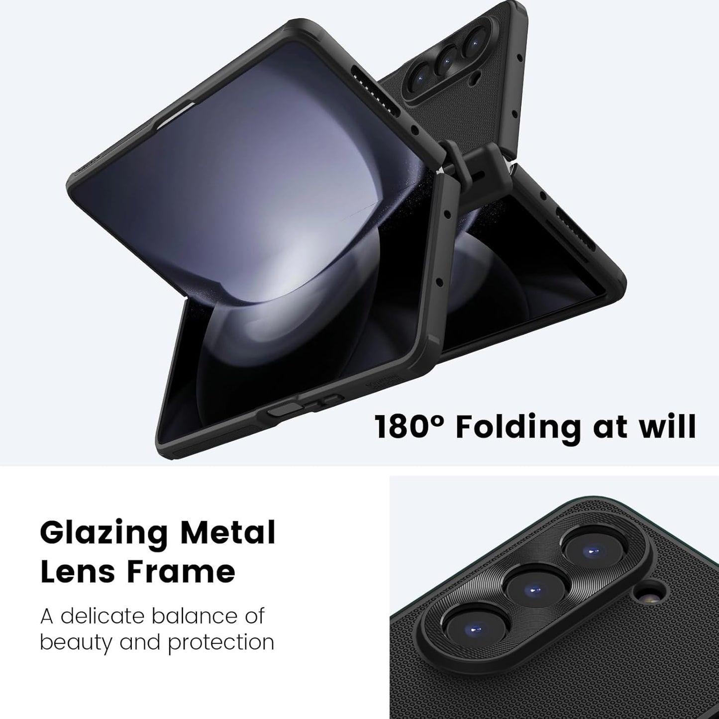Samsung Galaxy Z Fold5 Nillkin Super Frosted Shield Fold Bracket Version Matte Case - Black