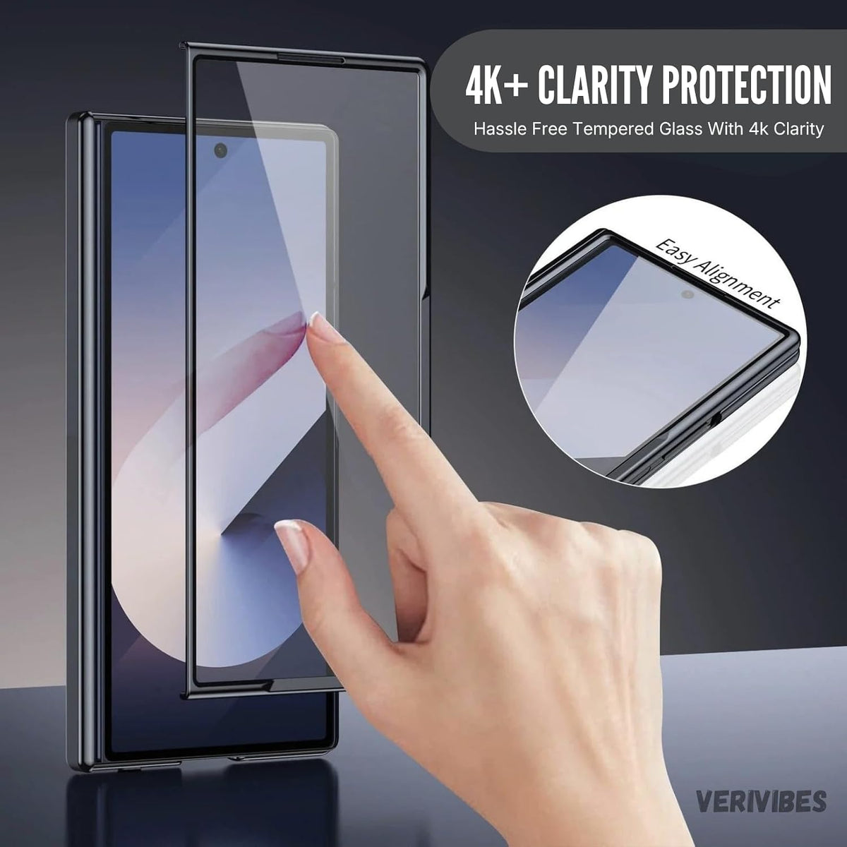 Samsung Z Fold8 Ultra Skin Feel S-Pen Case with Metal Kickstand & Hinge Protection- Black