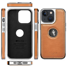 iPhone 13 Leather Case Luxurious Premium Quality Leather Case-Tan