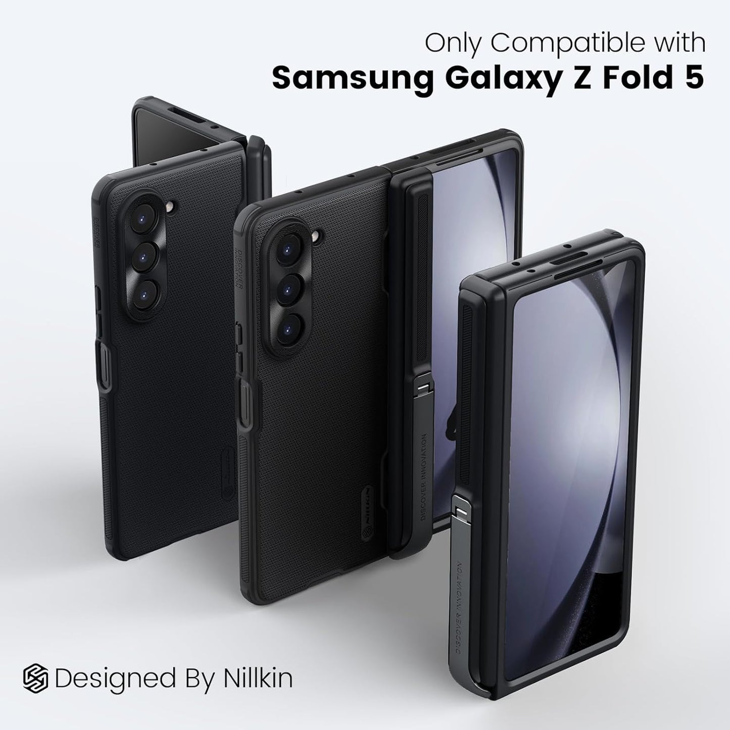Samsung Galaxy Z Fold5 Nillkin Super Frosted Shield Fold Bracket Version Matte Case - Black