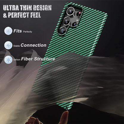 Samsung Galaxy S24 Ultra Piblue Carbon Fiber Aramid Kevilar Case - Green