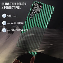Samsung Galaxy S23 Ultra Piblue Carbon Fiber Aramid Kevilar Case - Green
