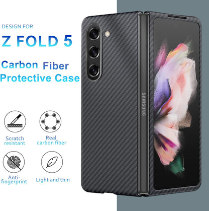 Samsung Galaxy Z Fold 5 Dual Shade Carbon Fiber Shockproof Case - Red