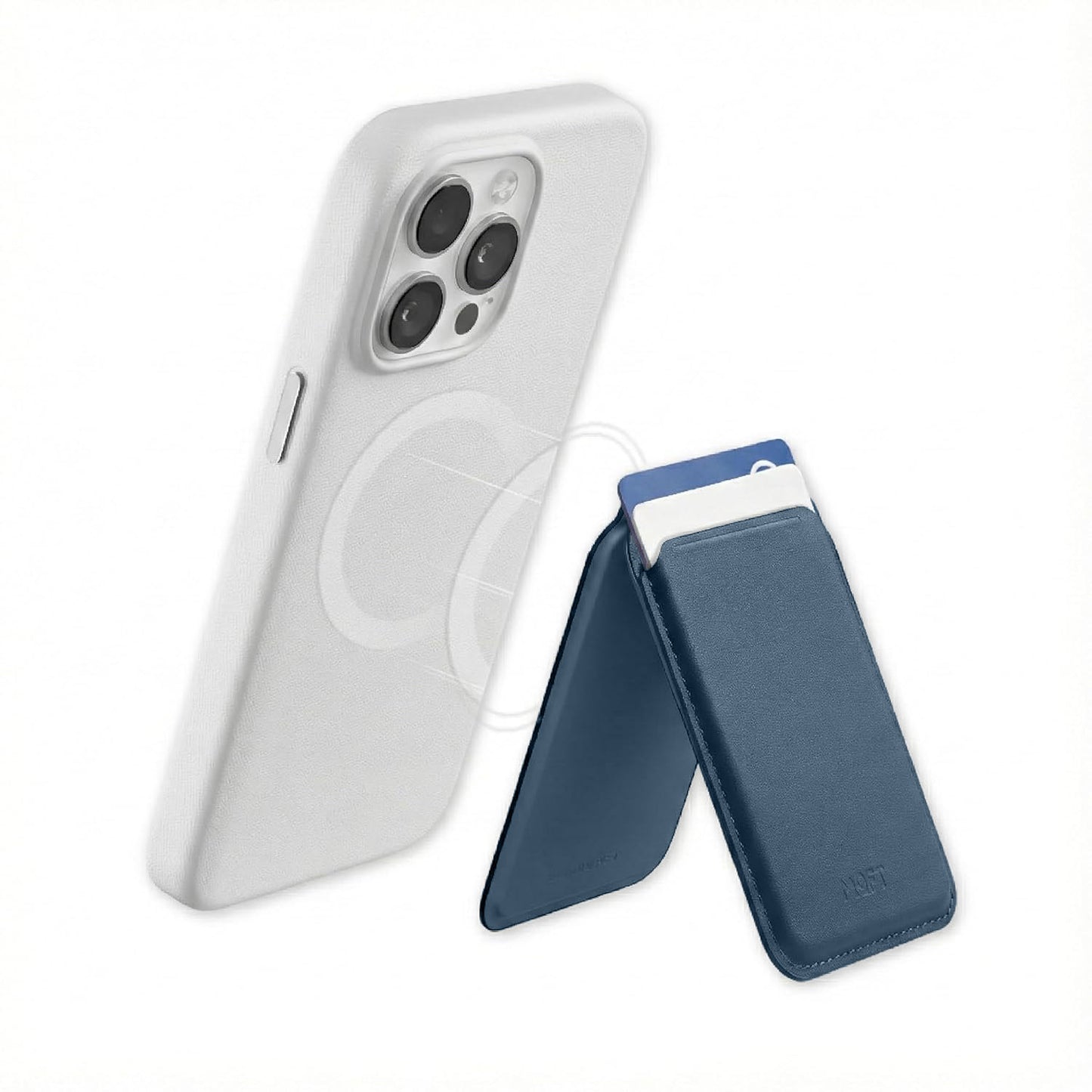 Magnetic Leather MagSafe Wallet – Slim Magnetic Stand One Card Holder for iPhone - Blue