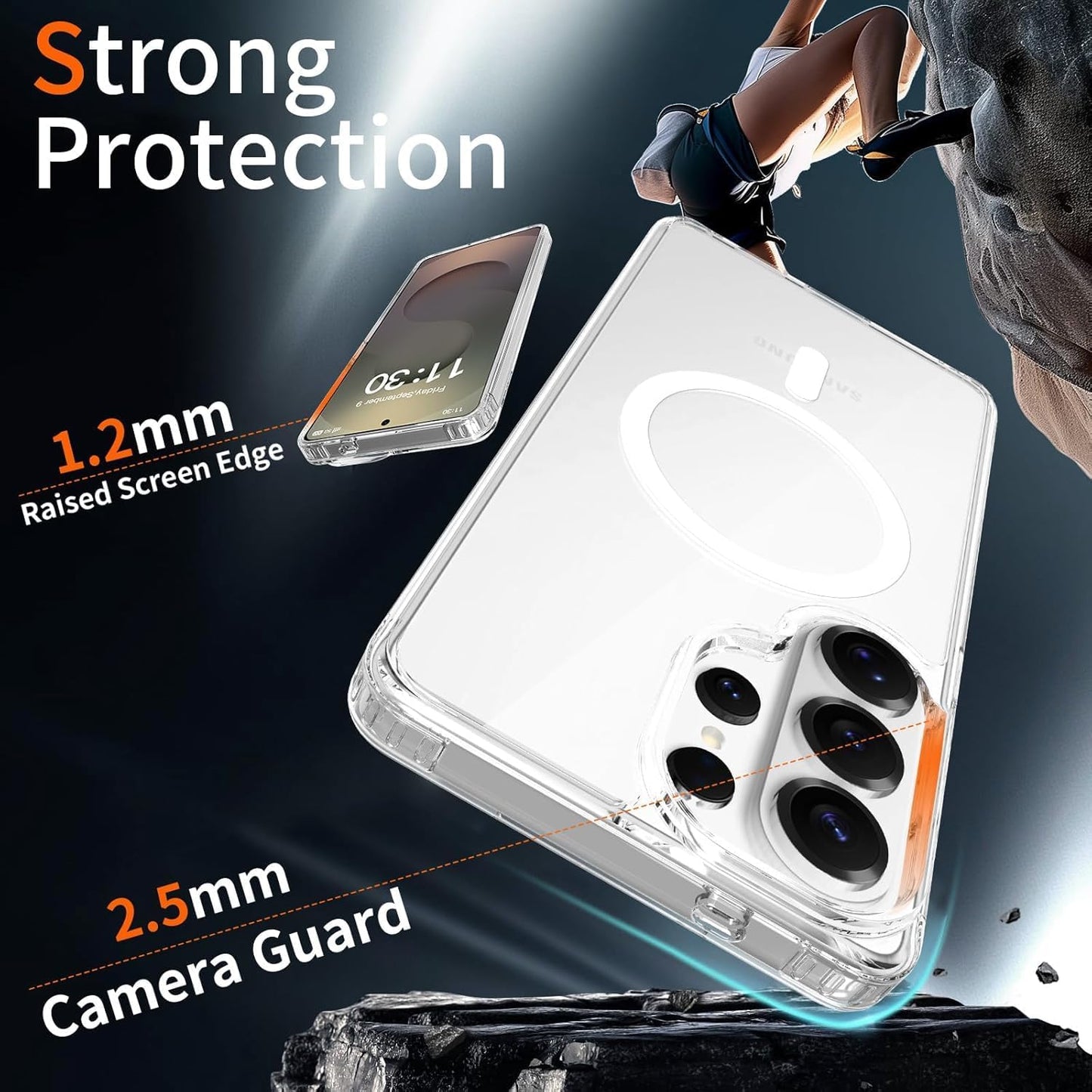 Samsung Galaxy S25 Ultra KUVETE Case with MagSafe, Anti-Yellowing Back Military Grade 10FT Drop Protection - Clear