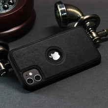 iPhone 12 Original PU Leather Case Classic Luxury Elegant with Logo Cut-Black