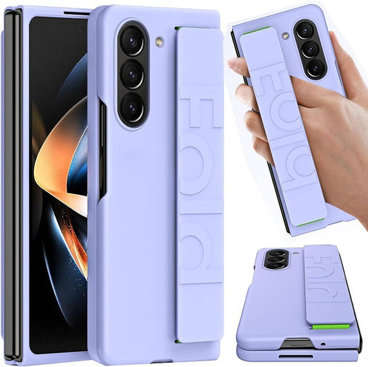 Samsung Galaxy Z Fold 5 Slim Case with Hand Strap Designed-Purple