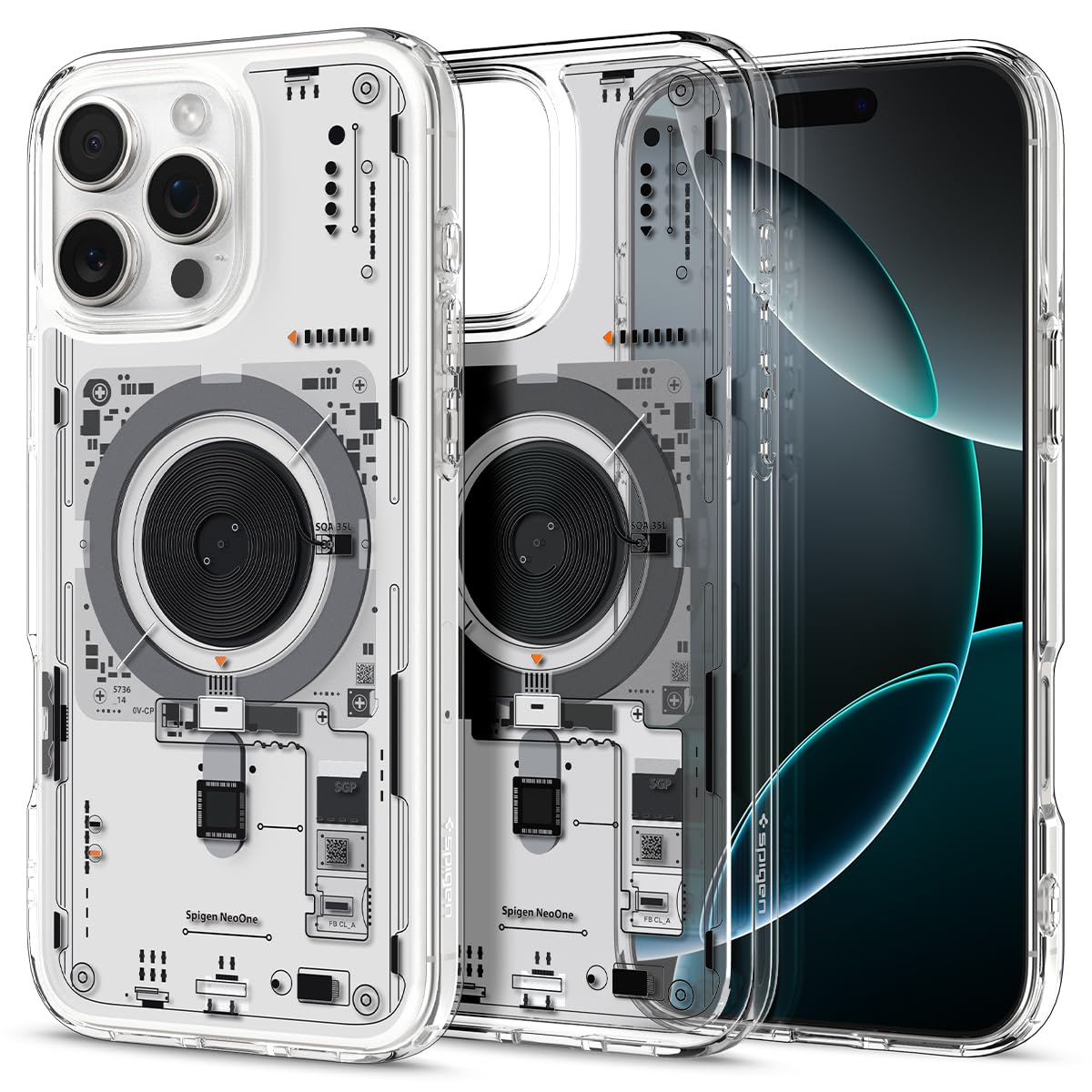 iPhone 16 Pro Machine Style Ultra Hybrid Zero One Shockproof Case with Magsafe - Neo