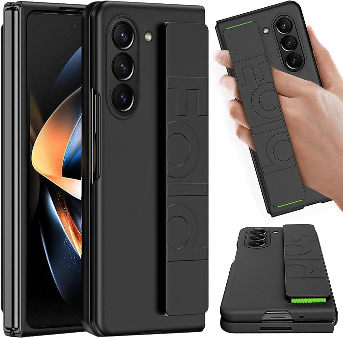 Samsung Galaxy Z Fold 5 Slim Case with Hand Strap Designed-Black