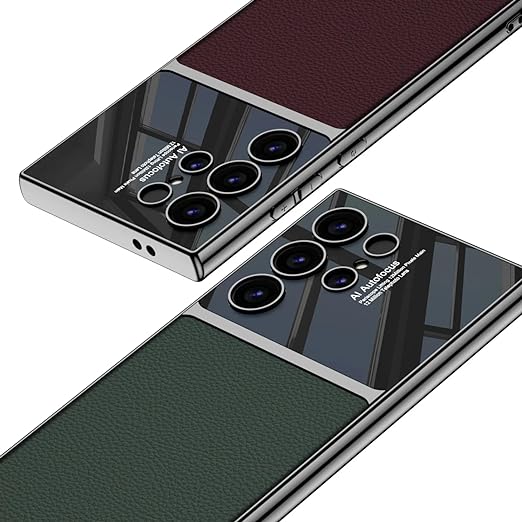 Samsung S24 Ultra Gkk Half Synthetic Leather Electroplating Camera Shing Case