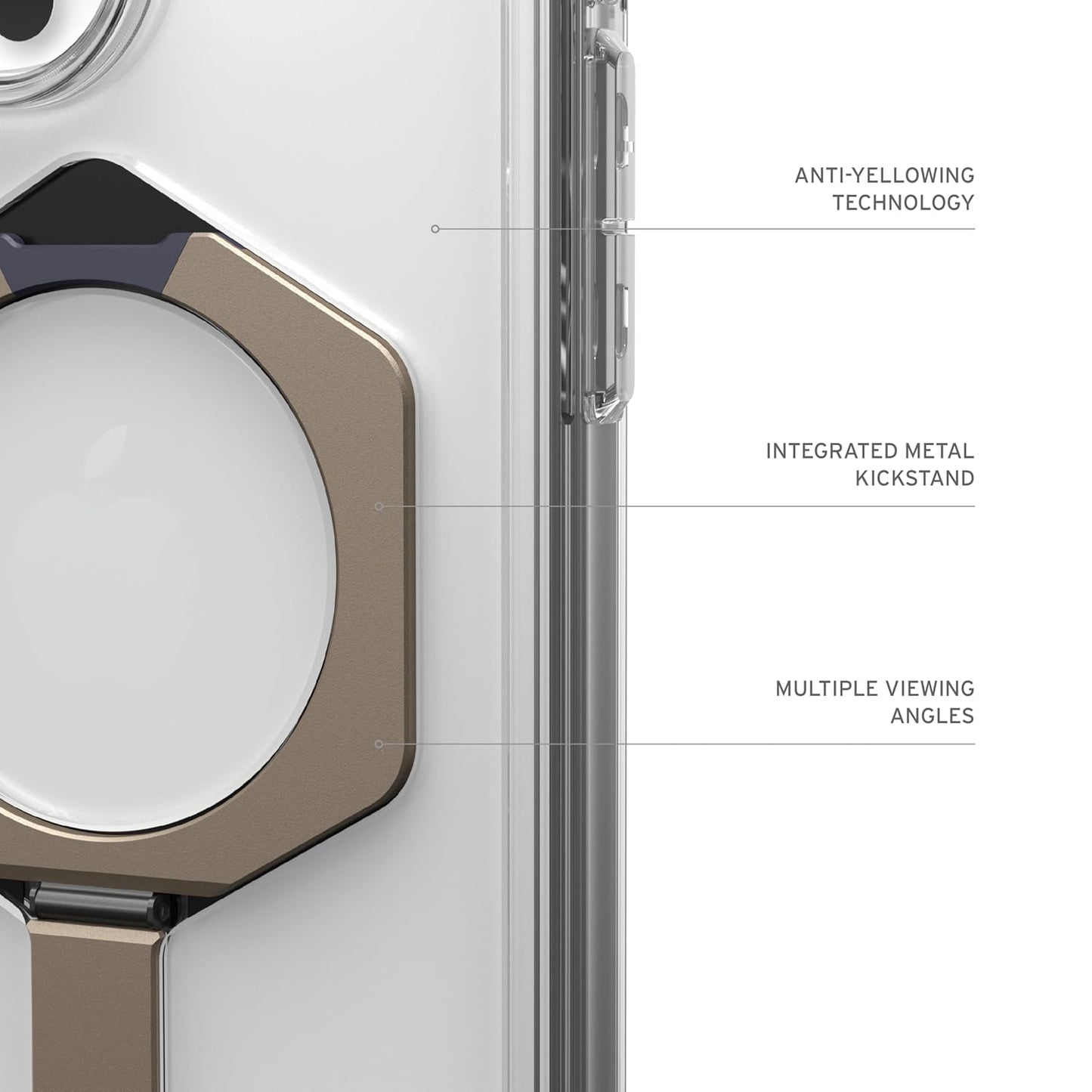 iPhone 16 Pro UAG Plasma XTE Armor Protective Case with Metal Magsafe Ring & Stand - Transparent