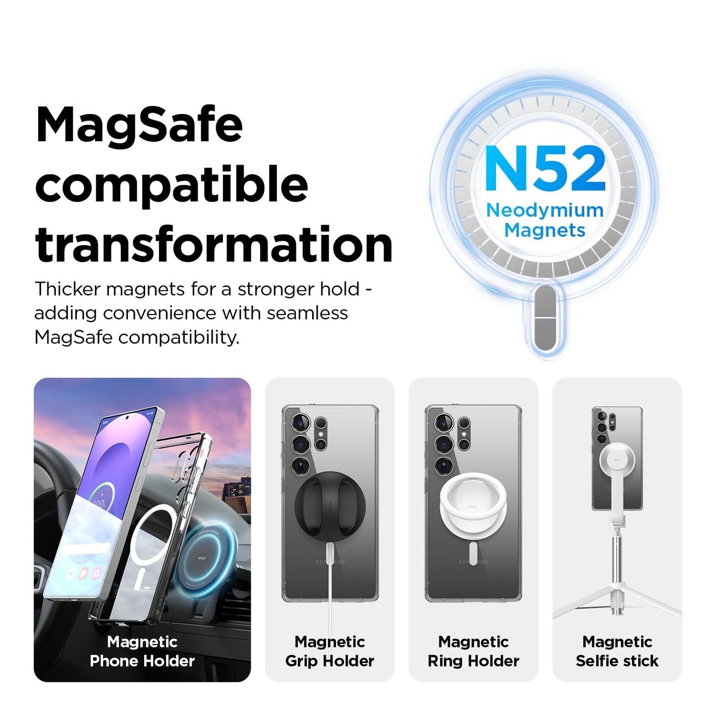 Samsung Galaxy S25 Ultra Shockproof Clear Magsafe Case - Transparent