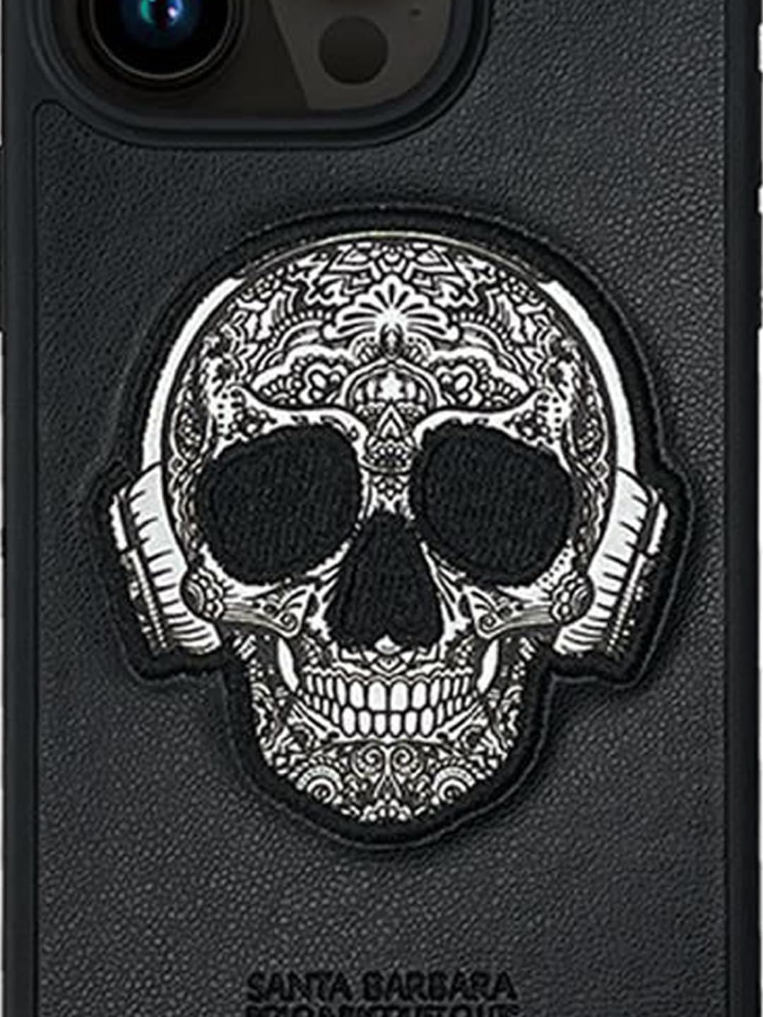 iPhone 15 Pro Max Santa Barbara Patti Series Leather Case - Black
