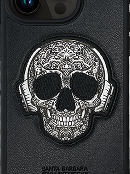 iPhone 15 Pro Max Santa Barbara Patti Series Leather Case - Black