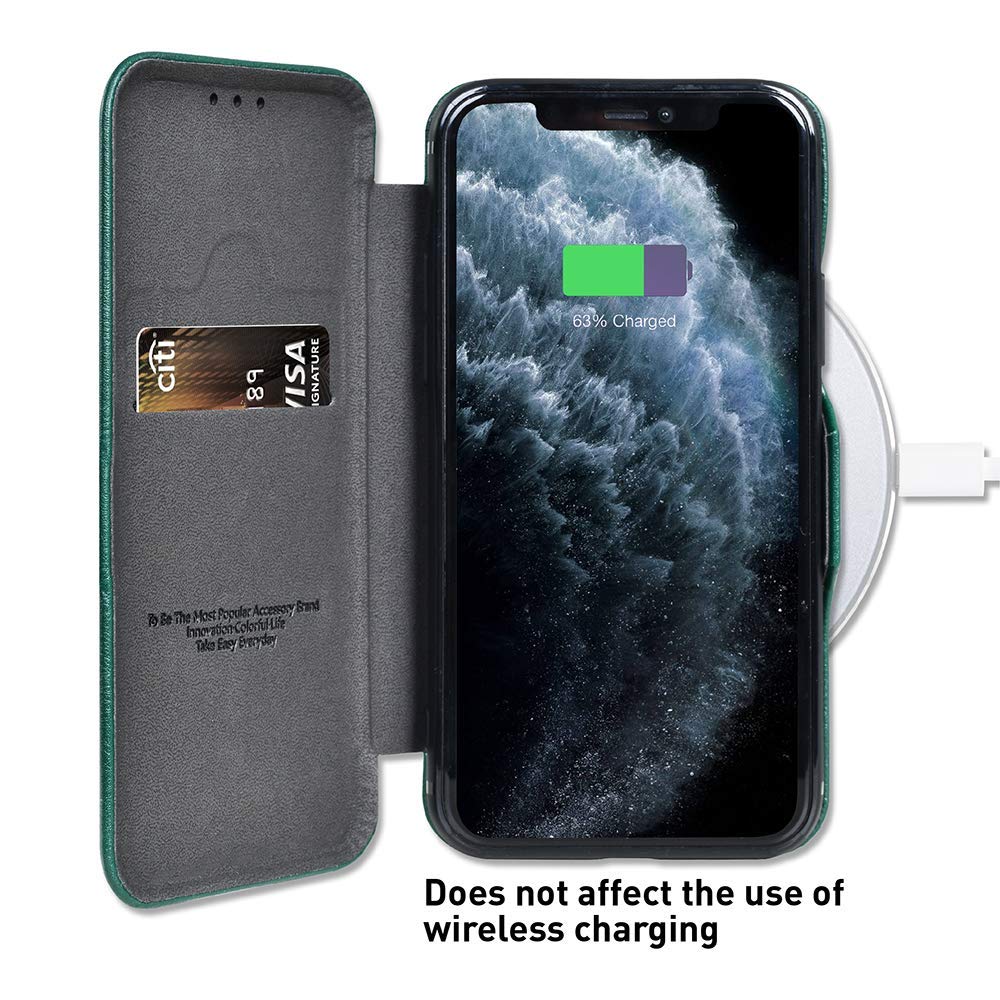 iPhone 15 Pro Leather Flip Cover Wallet Case - Black
