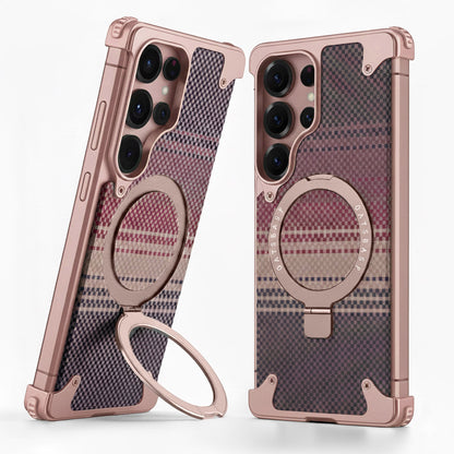 Samsung Galaxy S25 Ultra Metal Bumper Case with Magsafe and Stand - Desert