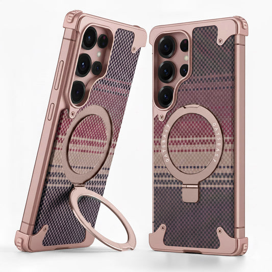 Samsung Galaxy S25 Ultra Metal Bumper Case with Magsafe and Stand - Desert