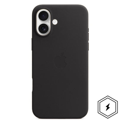 Apple iPhone 16 Leather Back Cover Case with MagSafe - Black