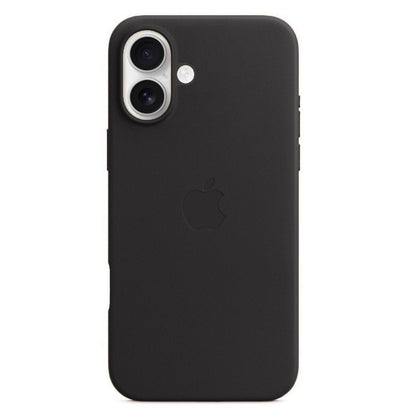 Apple iPhone 16 Plus Leather Back Cover Case - Black