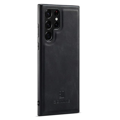 Samsung Galaxy S25 Ultra PU Leather PC+TPU Hybrid Phone Shell - Black