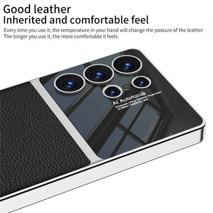 Samsung Galaxy S25 Ultra GKK Half Leather & Shine Soft Shell PC Case