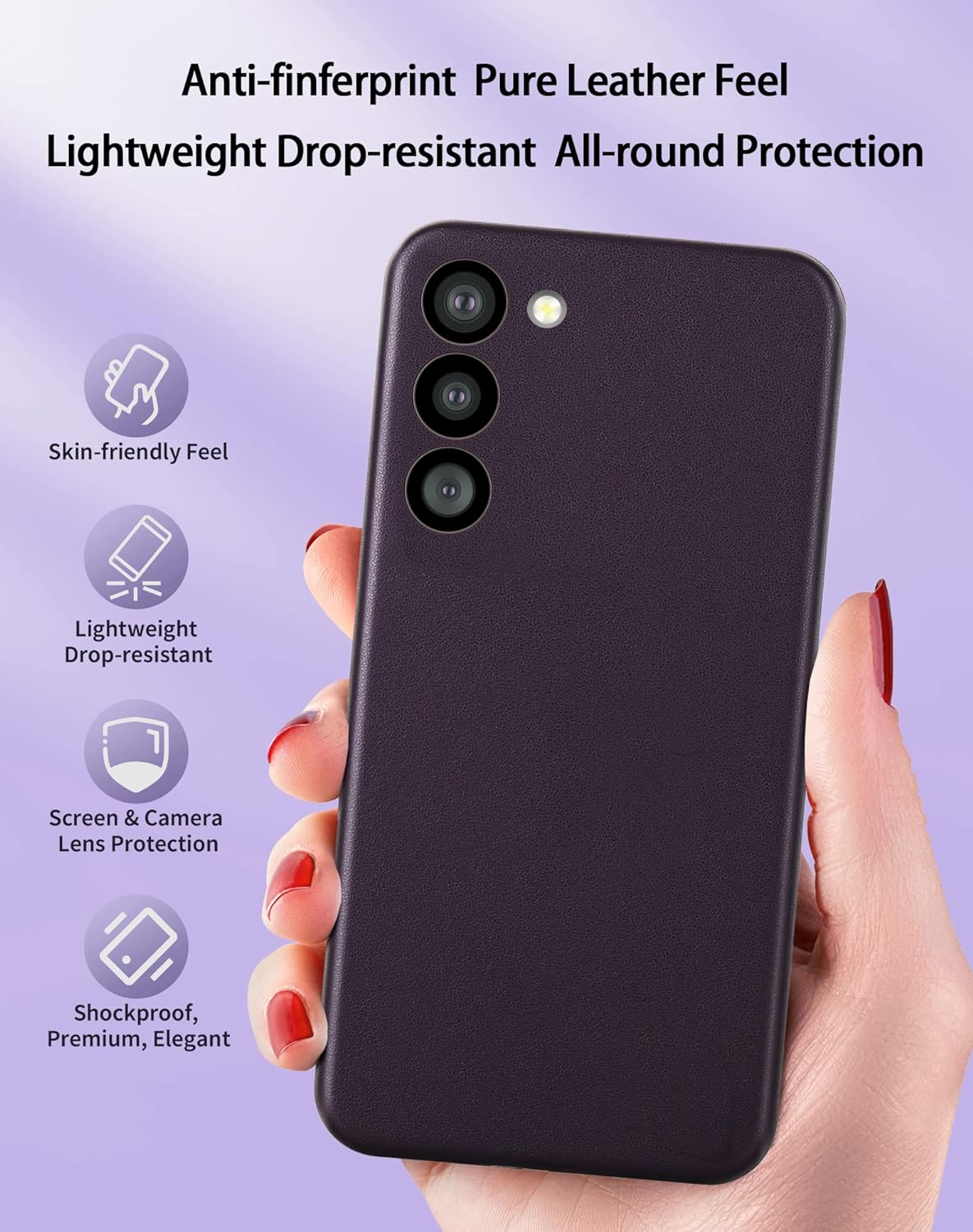 Samsung Galaxy S23 Vegan Leather Case - Titanium