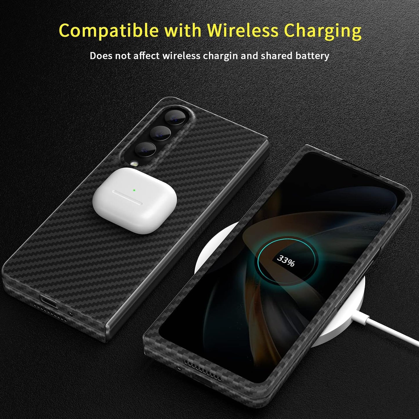 Samsung Galaxy Z Fold4 Carbon Fiber Aramid with Drop Protection - Blue