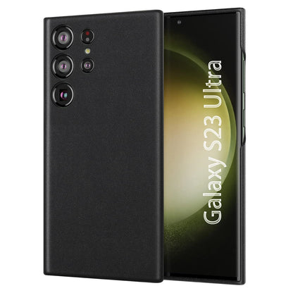 Samsung Galaxy S23 Ultra Leather Back Cover Case Slim Profile - Black