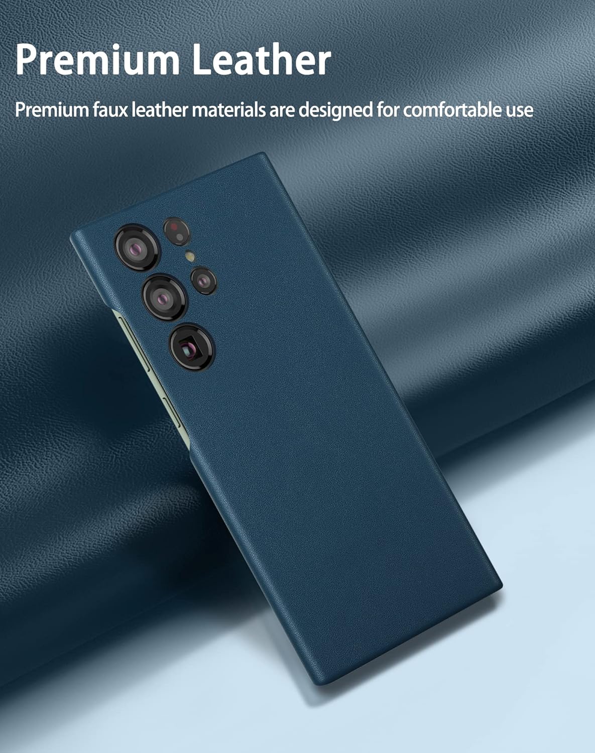 Samsung Galaxy S23 Ultra Leather Back Cover Case Slim Profile - Blue
