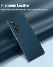 Samsung Galaxy S23 Ultra Leather Back Cover Case Slim Profile - Blue
