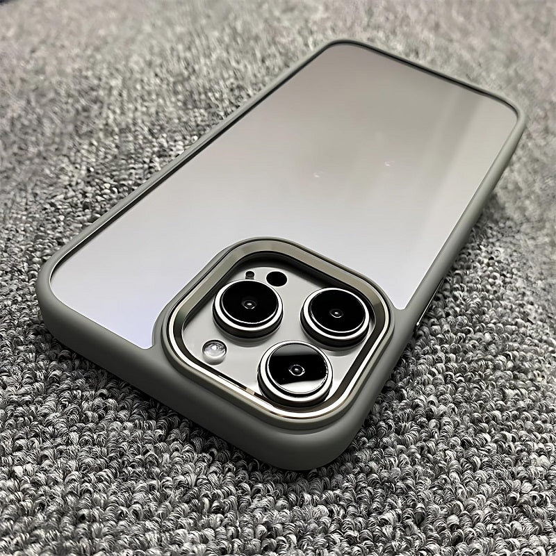 iPhone 15 Pro Max Hybrid Bumper Case With Camera Protection - Titanium