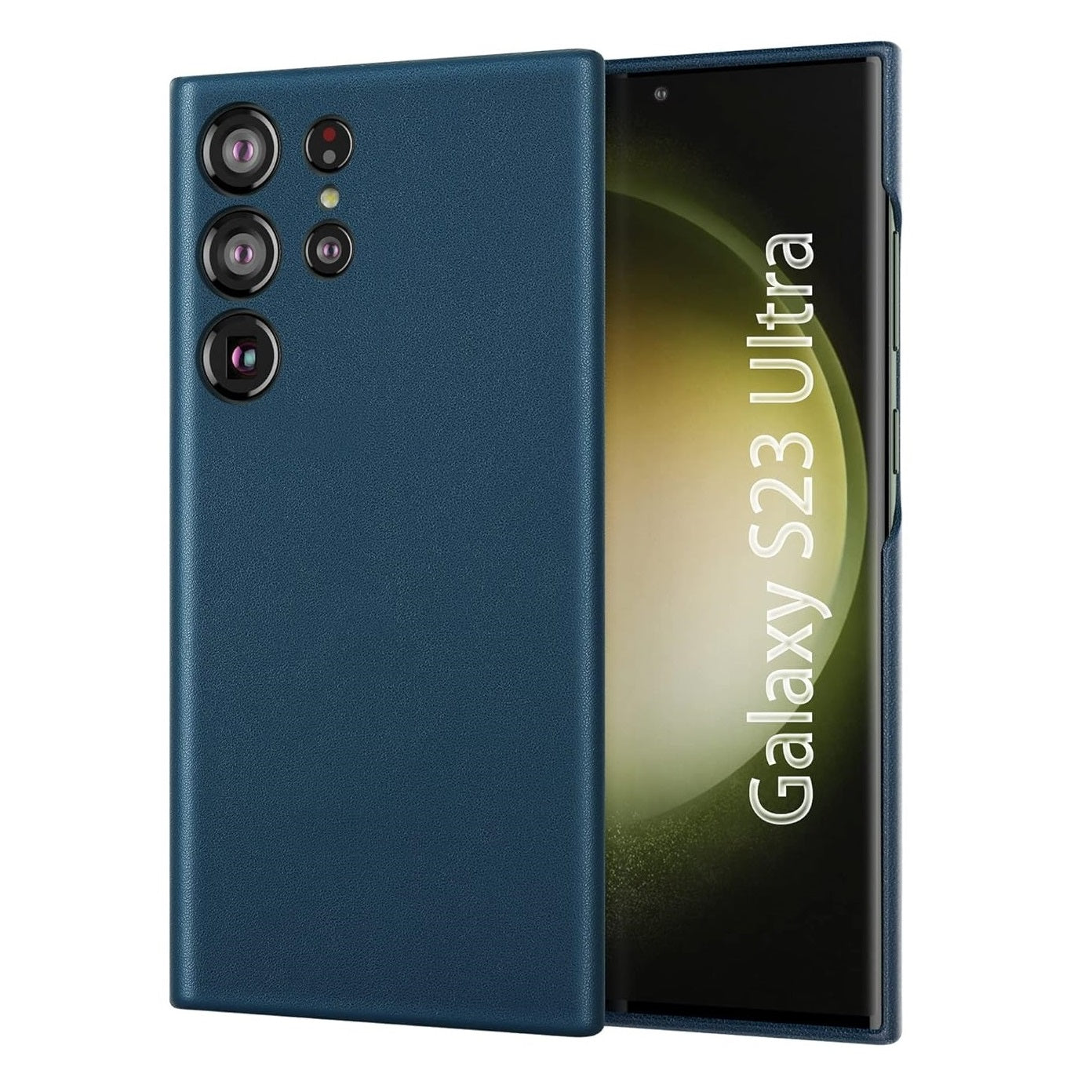 Samsung Galaxy S22 Ultra Leather Case Slim Profile - Blue