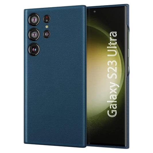 Samsung Galaxy S23 Ultra Leather Back Cover Case Slim Profile - Blue