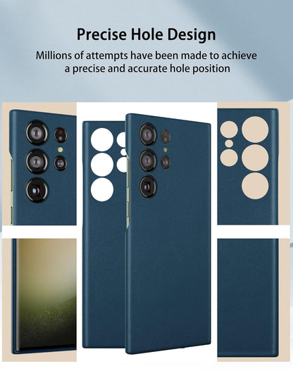 Samsung Galaxy S23 Ultra Leather Back Cover Case Slim Profile - Blue