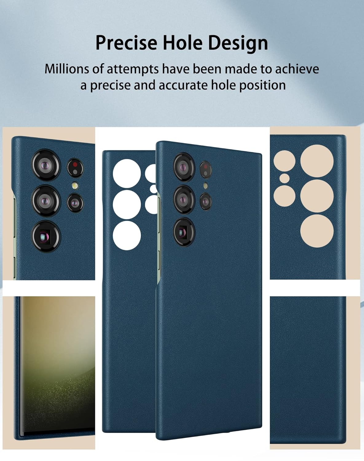 Samsung Galaxy S22 Ultra Leather Case Slim Profile - Blue