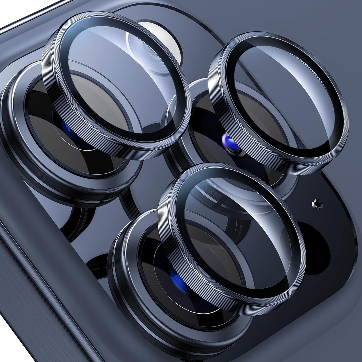 iPhone 15 Pro Camera Lens Protector Metal Frame with Glass