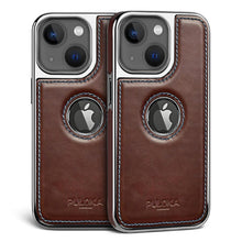iPhone 13 Premium Quality Luxurious Leather Case - Dark Brown