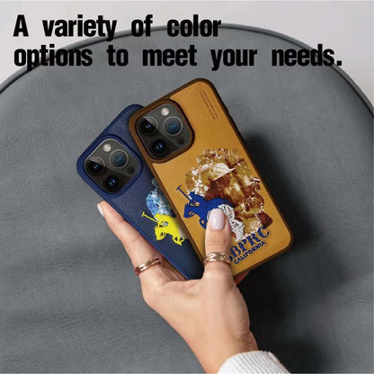 Santa Barbara Marcus Series Genuine Leather Case for iPhone 15 Pro Max - Titanium