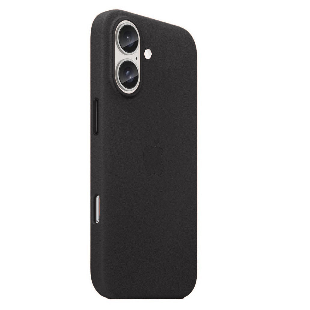 Apple iPhone 16 Leather Case Back Cover - Black
