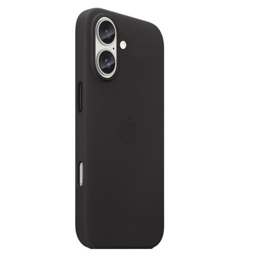Apple iPhone 16 Plus Leather Back Cover Case - Black