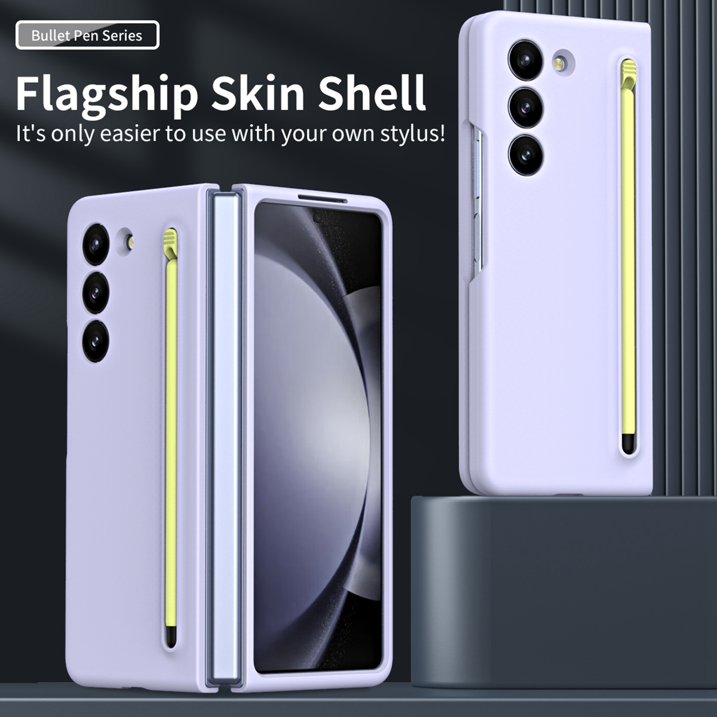 Samsung Galaxy Z Fold 5 Skin Feel Slim Matte Case with Stylus - Purple