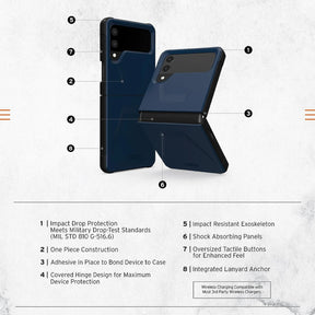 Samsung Galaxy Z Flip 4 UAG Civilian Ultra Thin Shock-Absorbentd Protection Case-Blue
