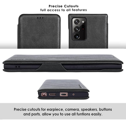 Samsung Galaxy S25 Ultra Shockproof Leather Flip Case Cover  - Black