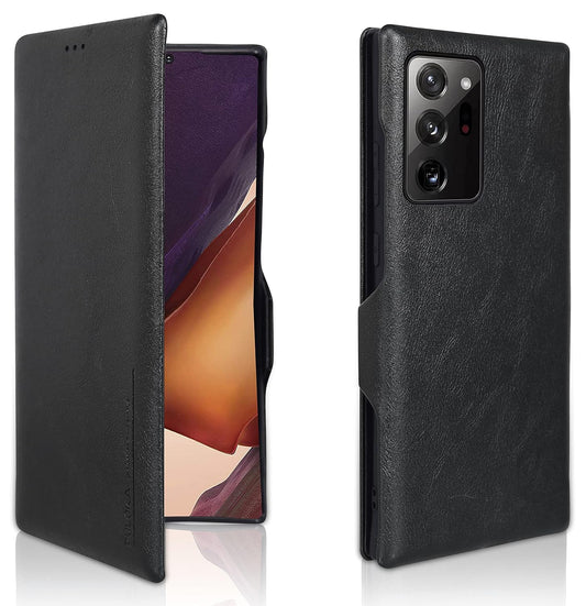 Samsung Galaxy S25 Ultra Shockproof Leather Flip Case Cover  - Black